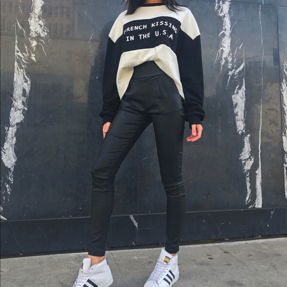 Tiger Mist black leather pants